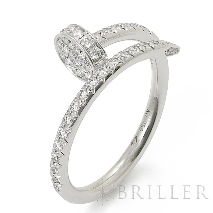 CARTIER カルティエ ジュストアンクル リング スモールモデル ホワイトゴールド セミパヴェダイヤモンド 7号 B4231600 12