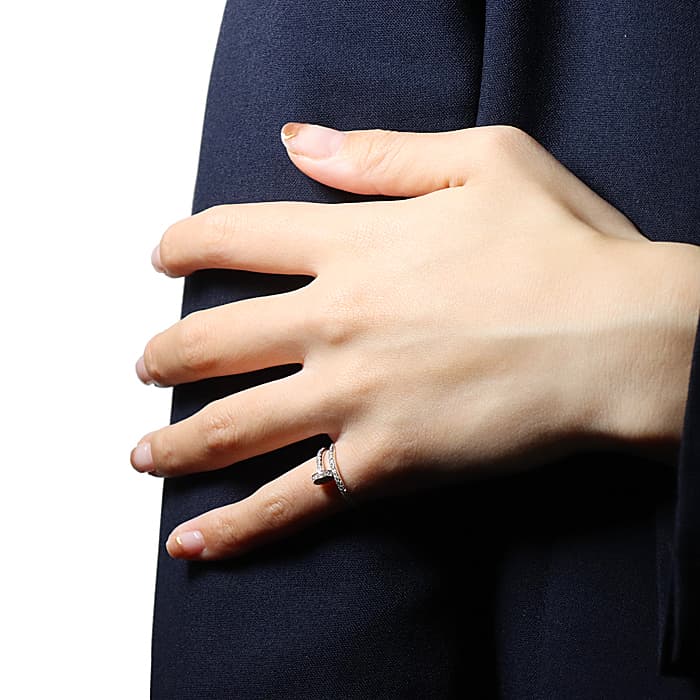 CARTIER カルティエ ジュストアンクル リング スモールモデル ホワイトゴールド セミパヴェダイヤモンド 7号 B4231600 14