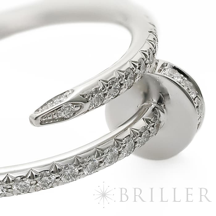 CARTIER カルティエ ジュストアンクル リング スモールモデル ホワイトゴールド セミパヴェダイヤモンド 7号 B4231600 5